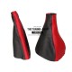 FOR VAUXHALL OPEL CORSA B GEAR HANDBRAKE GAITER black leather&red suede