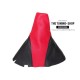 FOR VW GOLF 5 03-09 JETTA 05-11 MANUAL GEAR GAITER RED LEATHER BLACK "GTI" EMBROIDERY