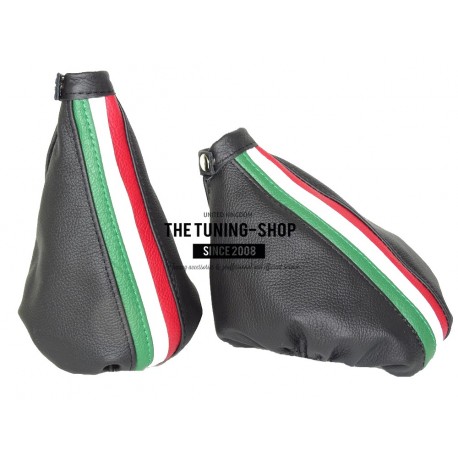  FOR ALFA ROMEO 156 FL 2003-2005 GEAR GAITER BLACK LEATHER EMBROIDERY NURBURGRING