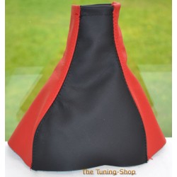 FOR VAUXHALL MERIVA A 2002-2010 BLACK + RED LEATHER GEAR GAITER