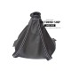 FOR KIA CEE D 2006-2009 GEAR GAITER BLACK LEATHER WHITE STITCHING