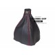  FOR ALFA ROMEO 166 1998-2007 MANUAL GEAR GAITER BLACK LEATHER RED STITCHING