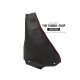 FOR PEUGEOT 307 GEAR GAITER SHIFT BOOT BLACK GENUINE LEATHER BLUE STITCHING