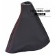 FOR FIAT SCUDO mk2 2007-2012 GEAR GAITER BLACK LEATHER RED STITCHING