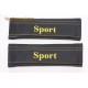 SEAT BELT COVERS BLACK GENUINE LEATHER EMBROIDERY Scooby BLUE STITCHING for Subaru Impreza NEW