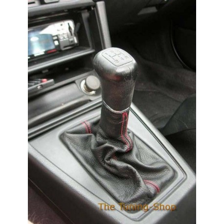 HONDA PRELUDE 1988-1991 GEAR GAITER SHIFT BOOT BLACK LEATHER RED