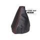 FOR VW POLO 9N 9N2 02-09 GEAR GAITER SHIFT BOOT LEATHER RED STITCH