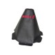 FOR MAZDA 6 02-07 GEAR GAITER SHIFT BOOT BLACK LEATHER RED STITCHING