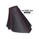 FOR MAZDA 5 2011-2014 GEAR GAITER BLACK LEATHER RED STITCHING