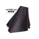 FOR MAZDA 5 2011-2014 GEAR GAITER BLACK LEATHER RED STITCHING