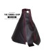 FOR NISSAN 300ZX 89-00 GEAR GAITER SHIFT BOOT BLACK LEATHER + RED STITCHING