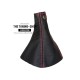 FOR Mitsubishi Grandis Space Wagon 6 SPEED 2003–2011 GEAR GAITER BLACK LEATHER RED STITCHING