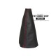 FOR BMW MINI COOPER R55 R56 R57 GEAR GAITER BLACK LEATHER RED STITCHING