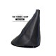 FOR MINI COOPER CLASSIC up to 2000 GEAR GAITER / SHIFT BOOT BLACK LEATHER BLUE THREAD