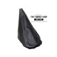 FOR MINI COOPER CLASSIC up to 2000 GEAR GAITER / SHIFT BOOT BLACK LEATHER WHITE THREAD
