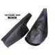 FOR MINI COOPER CLASSIC up to 2000 GEAR HANDBRAKE GAITERS / BOOTS BLACK LEATHER BLUE THREAD