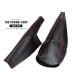 FOR MINI COOPER CLASSIC up to 2000 GEAR HANDBRAKE GAITERS / BOOTS BLACK LEATHER RED THREAD