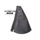 FOR RENAULT SCENIC MK3 2009-2015 GEAR GAITER SHIFT BOOT BLACK LEATHER GREY STITCHING