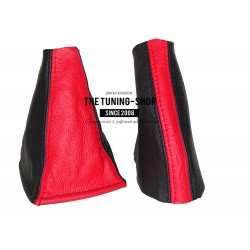 FOR  MG MGF 95-00 LEATHER GEAR GAITER BLACK & RED LEATHER
