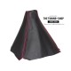 FOR MTSUBISH FTO 1994-2000 GEAR GAITER BLACK LEATHER RED STITCHING