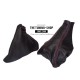 FOR VAUXHALL OPEL OMEGA B  1994-1999 PRE-FACELIFT GEAR HANDBRAKE GAITER BLACK LEATHER RED STITCHING