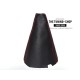  FOR AUDI A2 99-05 GEAR GAITER BLACK LEATHER RED STITCHING