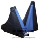 FOR  FIAT COUPE GEAR & HANDBRAKE GAITERS / BOOTS BLACK+BLUE LEATHER