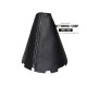 FOR MAZDA 2 2007-09 GEAR GAITER SHIFT BOOT BLACK LEATHER BLUE STITCHING