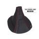 FOR  MAZDA RX-7 RX7 GEAR GAITER SHIFT BOOT BLACK LEATHER RED STITCHING