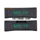 SEAT BELT COVERS BLACK GENUINE LEATHER EMBROIDERY FOR MG TF DARK GREEN STITCHING NEW