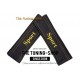SEAT BELT COVERS BLACK GENUINE LEATHER EMBROIDERY Sport YELLOW STITCHING NEW