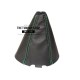 FOR SKODA FABIA 99-07 GEAR GAITER SHIFTER BOOT BLACK LEATHER GREEN STITCHING