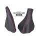 FITS VAUXHALL OPEL VECTRA B 1996-2003 GEAR / HANDBRAKE GAITERS COVERS BLACK LEATHER GREY STITCHING