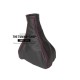 FOR VAUXHALL OPEL VECTRA B 1995-2002 LEATHER GEAR GAITER red stitching