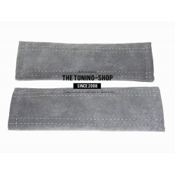 2 x SEAT BELT SHOULDERS PADS COVERS GENUINE ANTHRACITE SUEDE