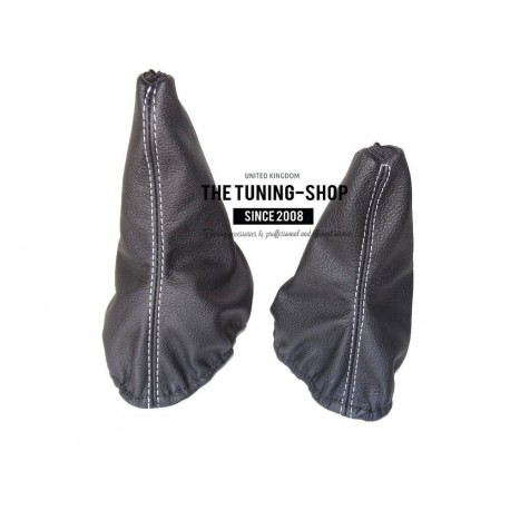 FOR  MERCEDES G CLASS GEAR & HI-LOW GAITER BLACK LEATHER WHITE STITCHING