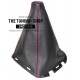 FOR NISSAN PATHFINDER R51 2005+ GEAR GAITER SHIFT BOOT BOWN LEATHER WITH PLASTIC FRAME 