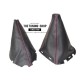 FOR NISSAN PATHFINDER R51 2005+ GEAR HANDBRAKE GAITER SHIFT BOOT BROWN LEATHER WITH PLASTIC FRAME