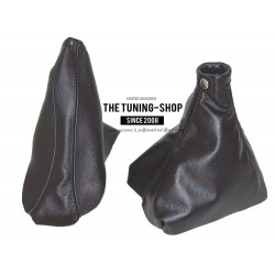 FOR VAUXHALL OPEL ASTRA MK5 H 2004-2014 GEAR+HANDBRAKE GAITER BLACK LEATHER WITH CLIP