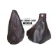 FOR VAUXHALL OPEL ASTRA MK5 H 05-09 GEAR+HANDBRAKE GAITER BLACK LEATHER WITH CLIP