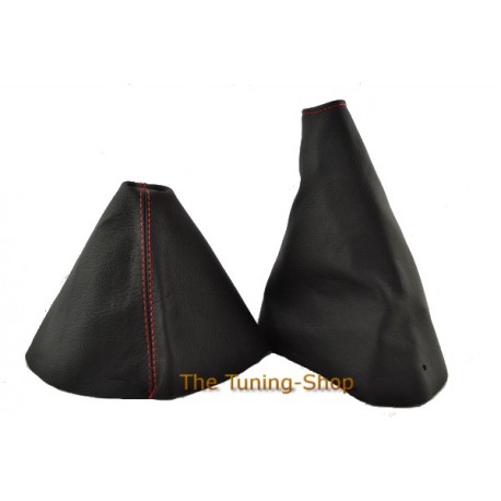 MAZDA MX-5 MX5 MK3 GEAR HANDBRAKE GAITER LEATHER RED STITCHING