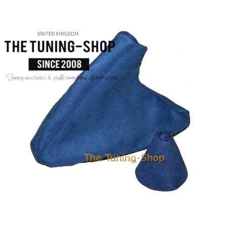 FOR BMW E46 SMG BLUE SUEDE/FAUX ALCANTARA GEAR & HANDBRAKE GAITERS BOOTS