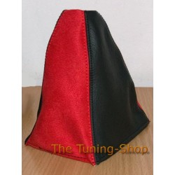 FOR  MG MGF 95-00 GEAR GAITER SHIFT BOOT BLACK LEATHER & RED SUEDE