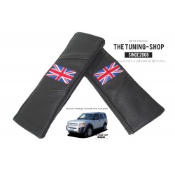 2 x SEAT BELT PADS COVERS LEATHER STYLE "FRENCH PRIDE" DESIGN