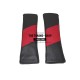 2 x PERSONALIZED SEAT BELT COVERS BLACK GENUINE LEATHER CUSTOM EMBROIDERY AND STITCHING NEW