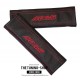 SEAT BELT COVERS x 2 GENUINE BLACK LEATHER CUSTOM EMBROIDERY MX-5 WITH RED STITCHING FOR MAZDA new (Type 2)