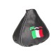 FOR FIAT 500 ABARTH 2007-2012 GEAR GAITER / BOOT BLACK LEATHER RED STITCH new