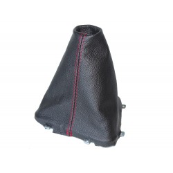FOR LAND ROVER FREELANDER LR2 2006-14 GEAR GAITER WITH PLASTIC FRAME LEATHER RED STITCHING