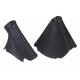 FOR LAND ROVER DISCOVERY AUTO 200TDI 300TDI TD5 V8 HI-LOW HANDBRAKE GAITER BLACK LEATHER TAN STITCHING