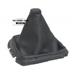 GEAR GAITER FOR NISSAN NAVARA D40 PATHFINDER R51 2006-2012 SHIFT BOOT BLACK LEATHER WITH PLASTIC FRAME